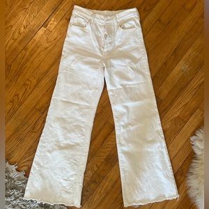 Mother denim off white color high waisted wide leg